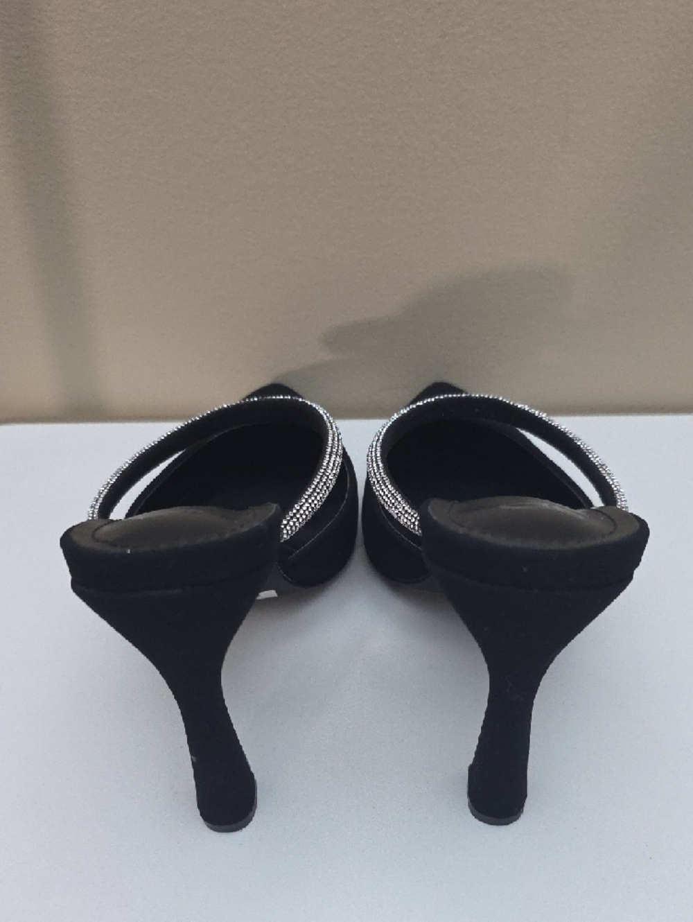 Windsor Rhinestone Strap Pointed Toe Mule Heels Size 8 | Like New - Picture 5 of 6